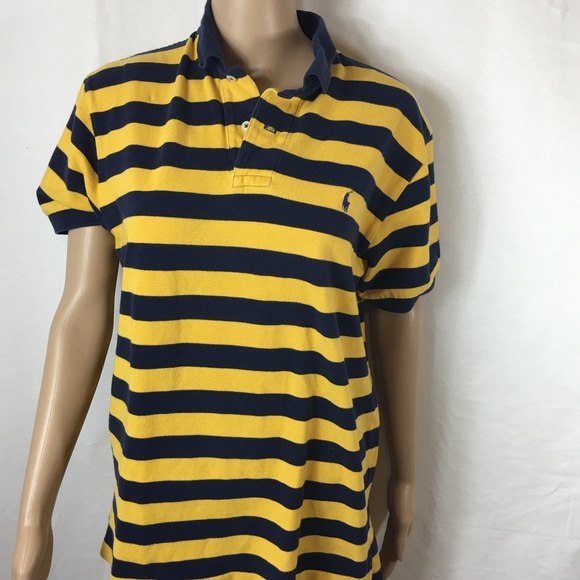 navy blue and yellow ralph lauren shirt